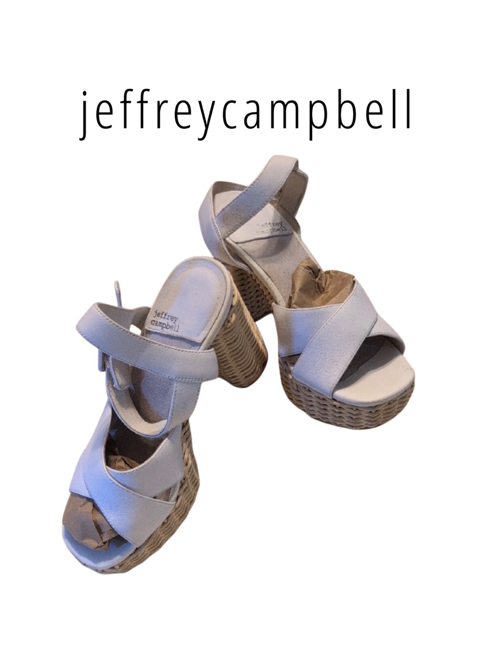 Jeffrey Campbell “Amma” Wicker Platform Sandals
